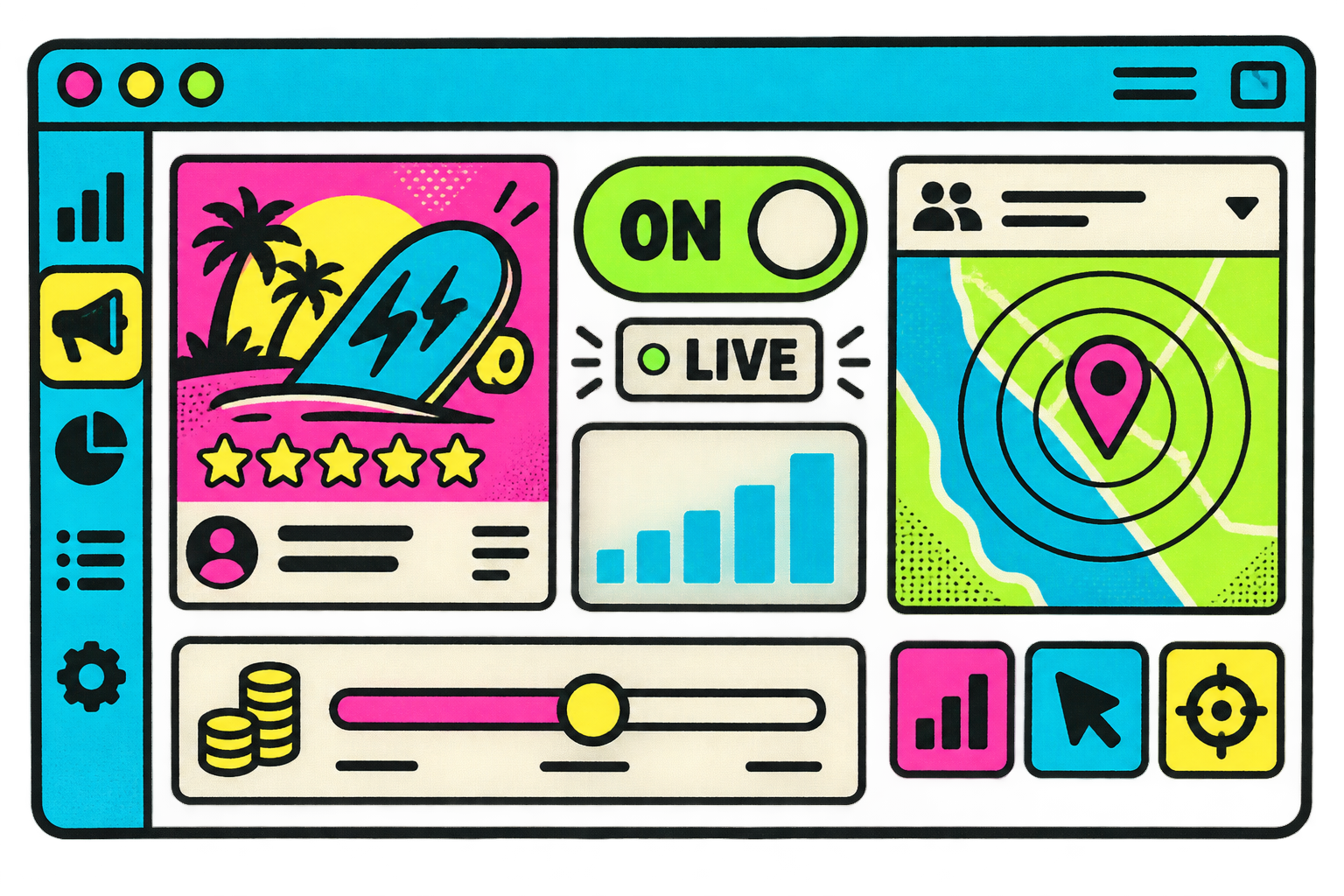 Campaign dashboard with targeting and budget controls